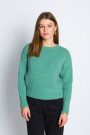 Свитер ментолового цвета с круглым вырезом и мохером итальянского бренда No-Na