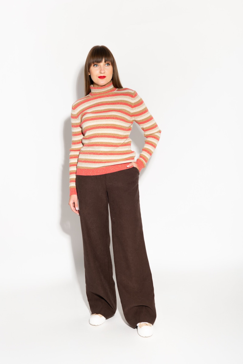 Гольфик в полоску с вискозой, кашемиром и шерстью итальянского бренда Motel