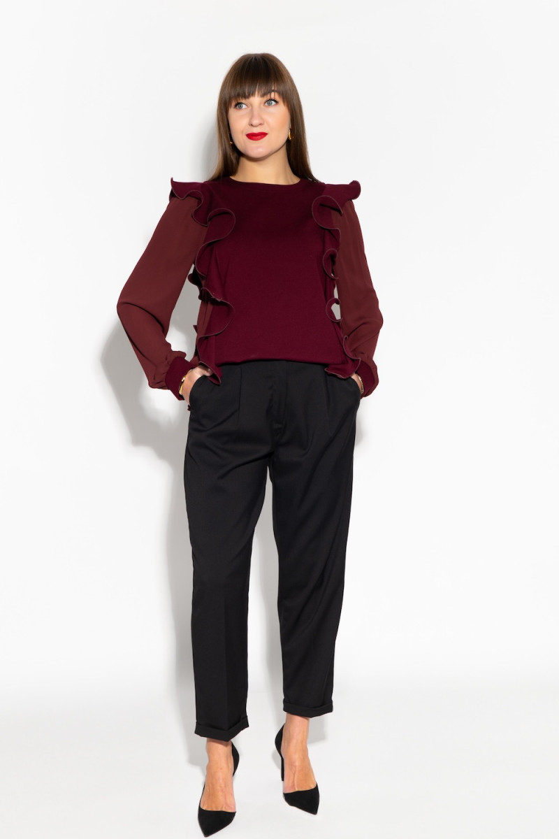 Свитшот с вискозы цвет марсала итальянского бренда Imperial