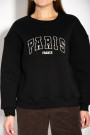 Чёрный свитшот на флисе с надписью Париж итальянского бренда Dixie