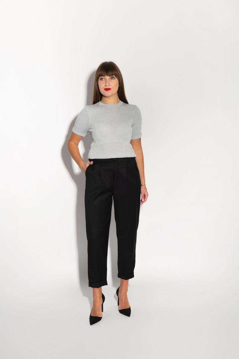 Джемпер с люрексом серого цвета итальянского бренда No-Na