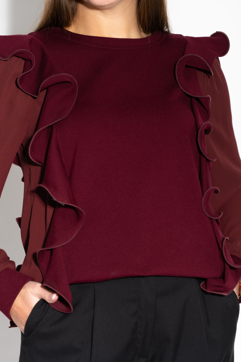 Свитшот с вискозы цвет марсала итальянского бренда Imperial