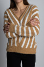 Бежевый джемпер травка в полоску итальянского бренда J-Clair