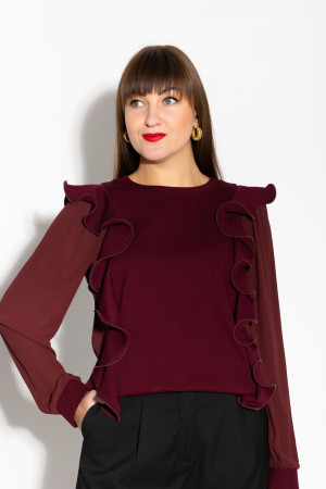 Свитшот с вискозы цвет марсала итальянского бренда Imperial Свитшот с вискозы цвет марсала итальянского бренда Imperial