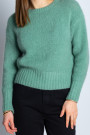 Свитер ментолового цвета с круглым вырезом и мохером итальянского бренда No-Na