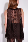 Коричневый кружевной топ без рукавов