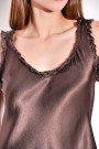 Коричневый топ из вискозы итальянского бренда No-Na