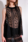 Чёрный кружевной топ без рукавов