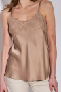 Шелковистый топ на бретелях бежевого цвета итальянского бренда No-Na