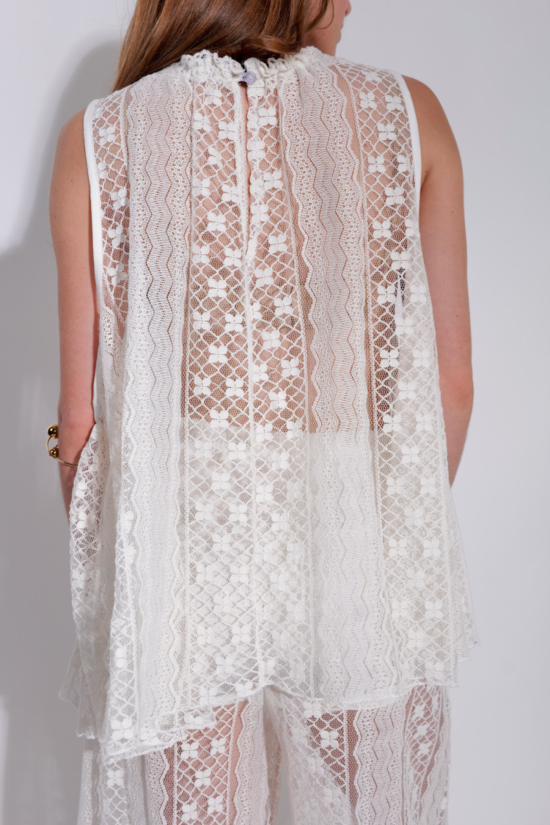 Молочный кружевной топ без рукавов итальянского бренду Motel