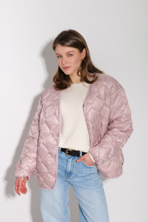 Стёганая розовая куртка с карманами итальянского бренда Motel