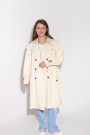 Молочный двубортный тренч с поясом итальянского бренда Dixie