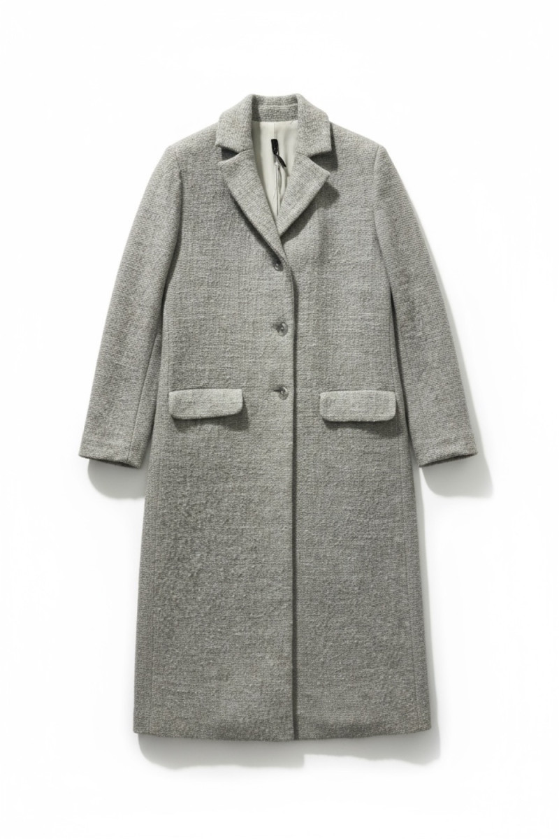 Серое пальто с шерстью, хлопком и вискозой итальянского бренда Imperial