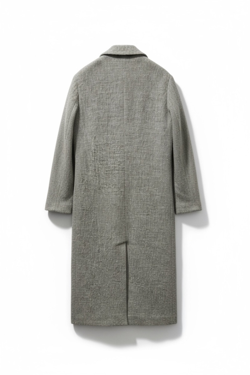 Серое пальто с шерстью, хлопком и вискозой итальянского бренда Imperial
