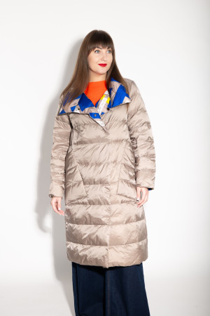 Чёрное перьевое двухстороннее пальто с накладными карманами итальянского бренда Dixie