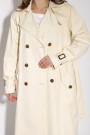 Молочный двубортный тренч с поясом итальянского бренда Dixie