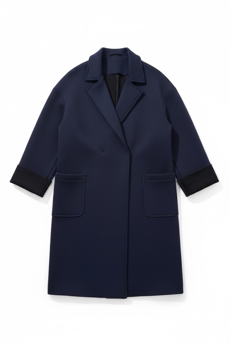 Неплановое пальто в глубоком синем цвете  итальянского бренда Imperial