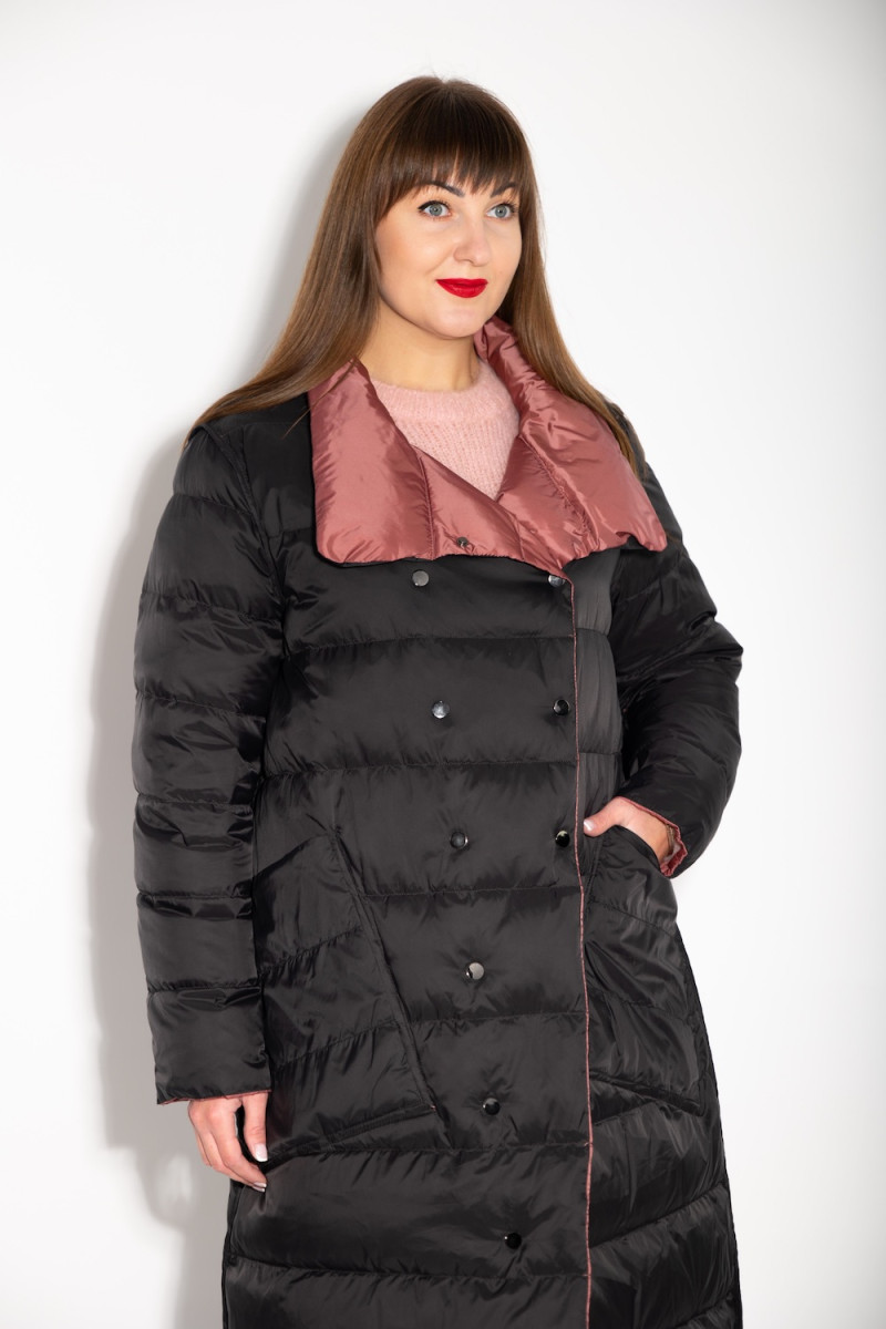 Тёплое перьевое двухстороннее пальто с накладными карманами итальянского бренда Dixie