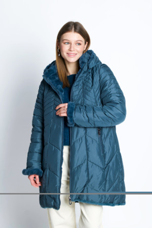 Двусторонняя шуба с эко меха итальянского бренда Joleen