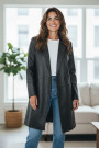 Стильное пальто из эко-кожи итальянского бренда Joleen