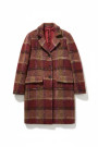 Пальто в клетку с шерстью бордового цвета итальянского бренда Imperial
