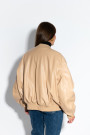 Бежевый теплый бомбер с эко кожи итальянского бренда Dixie