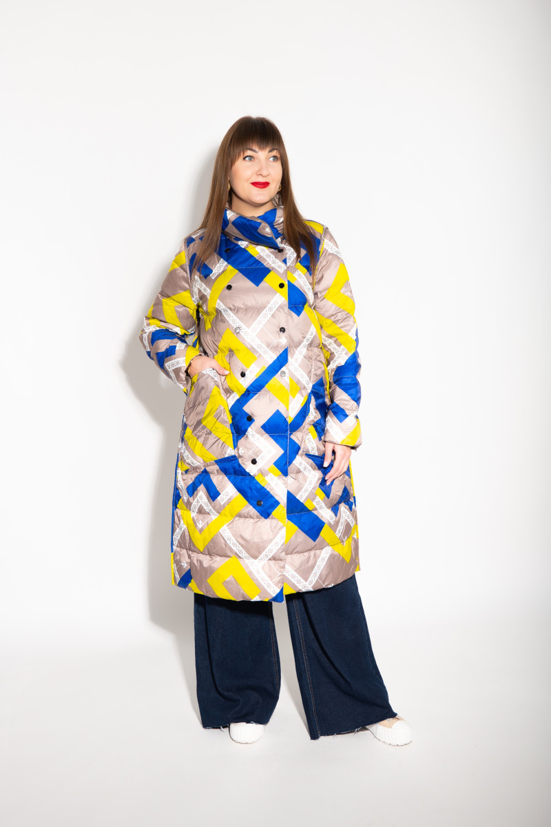 Чёрное перьевое двухстороннее пальто с накладными карманами итальянского бренда Dixie