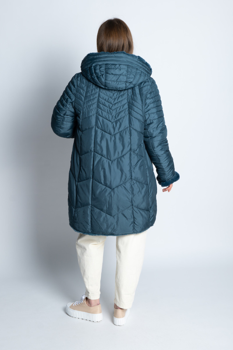 Двусторонняя шуба с эко меха итальянского бренда Joleen