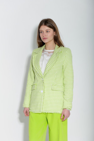 Зелёный пиджак гусиная лапка итальянского бренда Joleen
