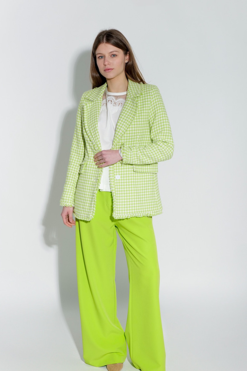 Зелёный пиджак гусиная лапка итальянского бренда Joleen