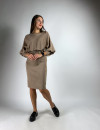 Бежева трикотажна сукня міді від італійського бренду Joleen