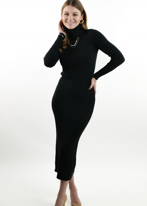 Вискозное чёрное трикотажное платье итальянского бренда Joleen 