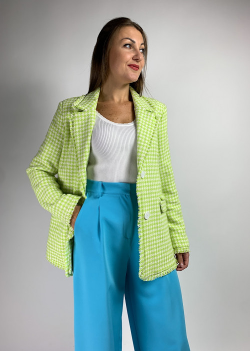 Зелёный пиджак гусиная лапка итальянского бренда Joleen