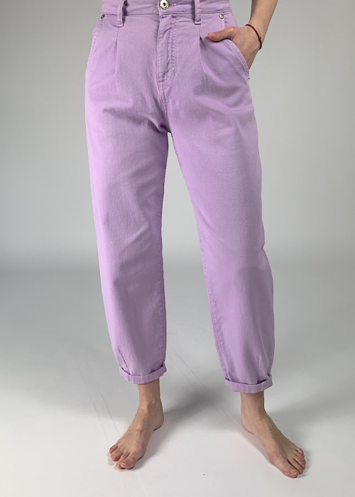 Хлопковые брюки лавандового цвета Maryley
