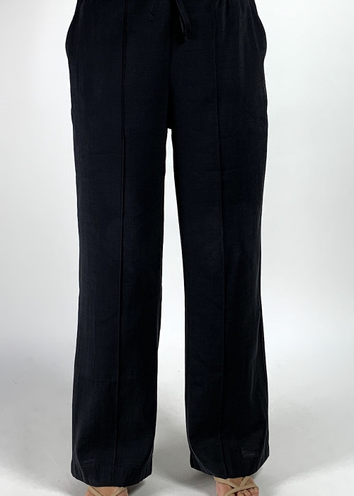 Чорні віскозні брюки з кишенями прямого крою італійського бренду Motel