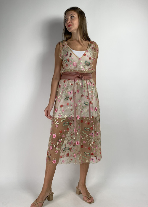 Прозрачное платье с вышитыми цветами итальянского бренда Imperial