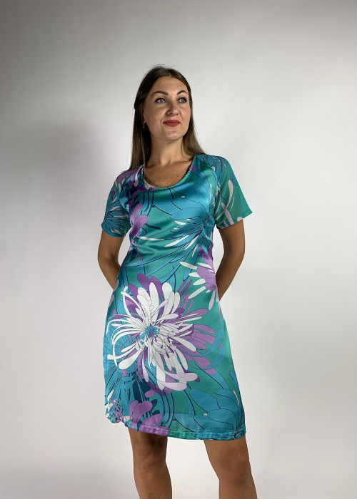 Яскраво бірюзова коротка сукня італійського бренду  Rinascimento