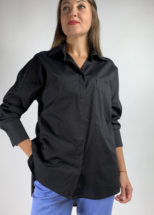 Чорна бавовняна сорочка італійського бренду  Joleen