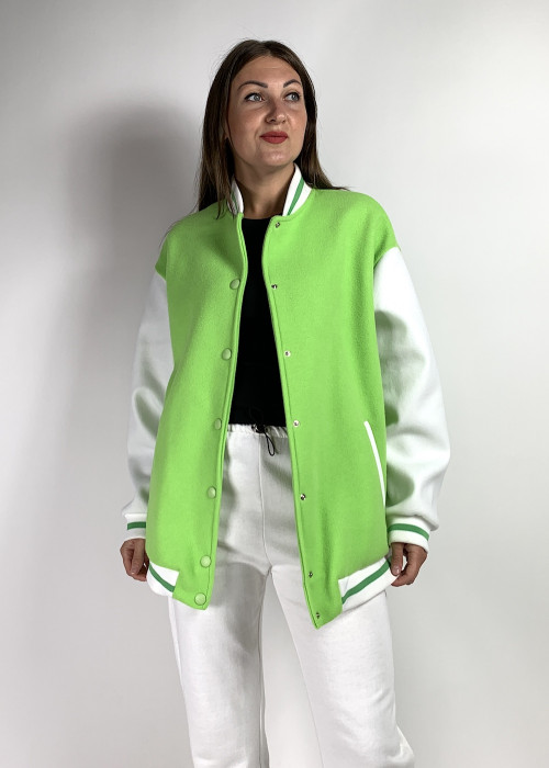 Зелено белая куртка-бомбер итальянского бренда  Joleen