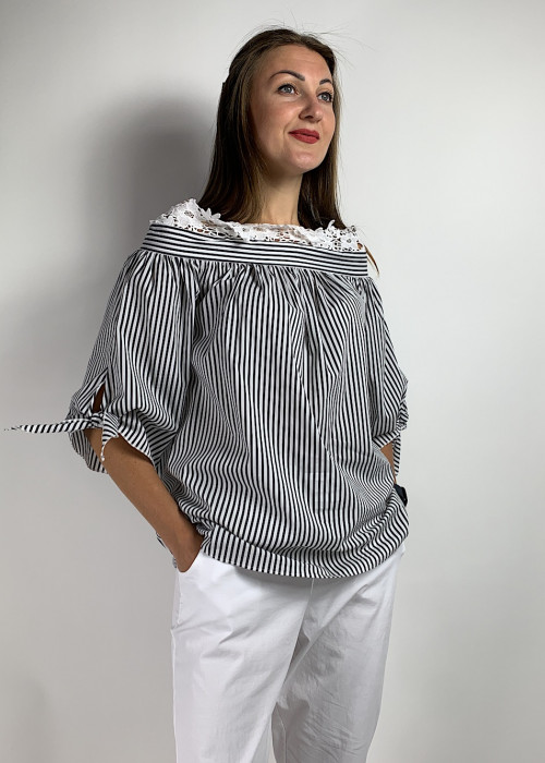 Бавовняна сорочка в горизонтальну смужку італійського бренду Imperial