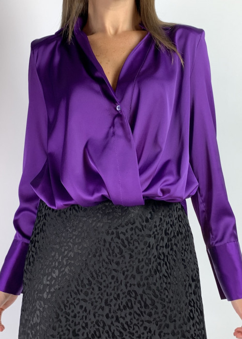 Фіолетова атласна блуза італійського бренду  Vicolo