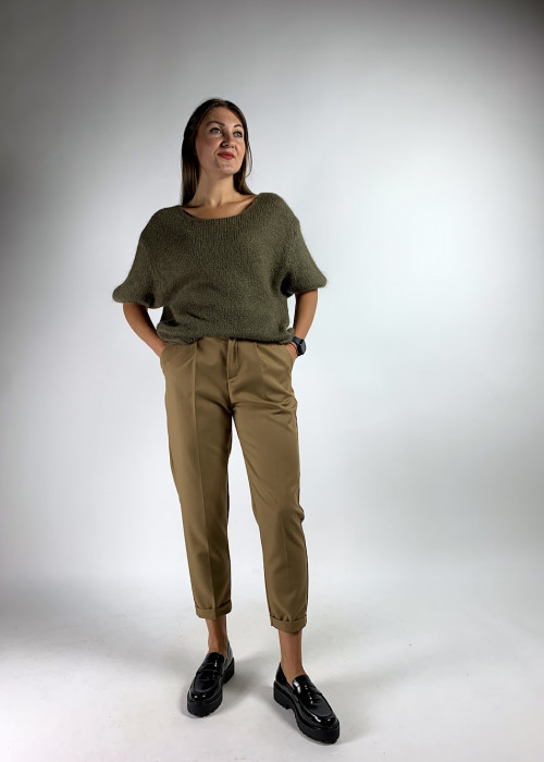 Віскозні брюки з кишенями колір кемел італійського бренду Joleen