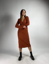 Теракотова сукня з в-подібним вирізом італійського бренду Vicolo