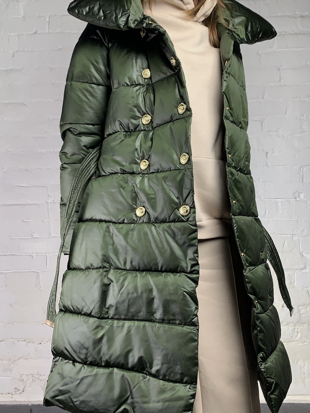Зелёное стеганое пальто Dixie