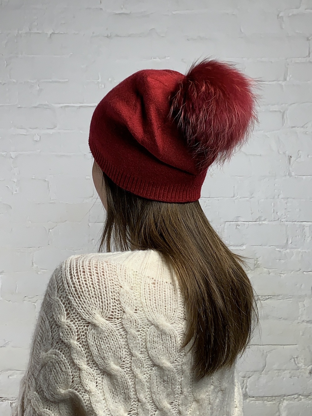 Кашемірова червона шапка італійського бренду No-Na