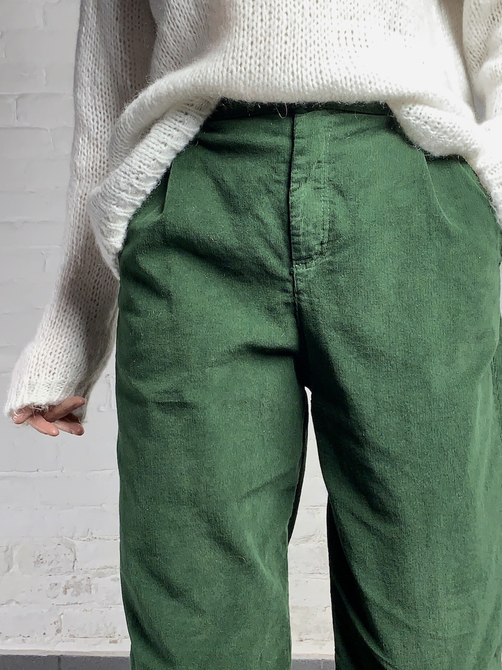 Зелені брюки з мікро вільвету Dixie