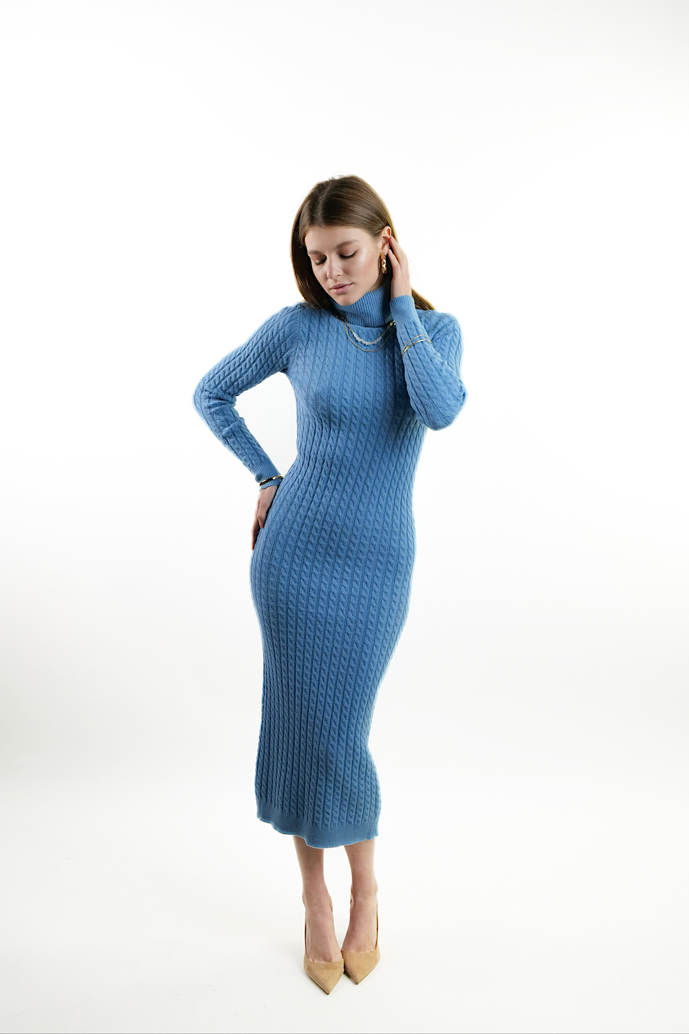 Віскозна блакитна сукня італійського бренду Joleen 