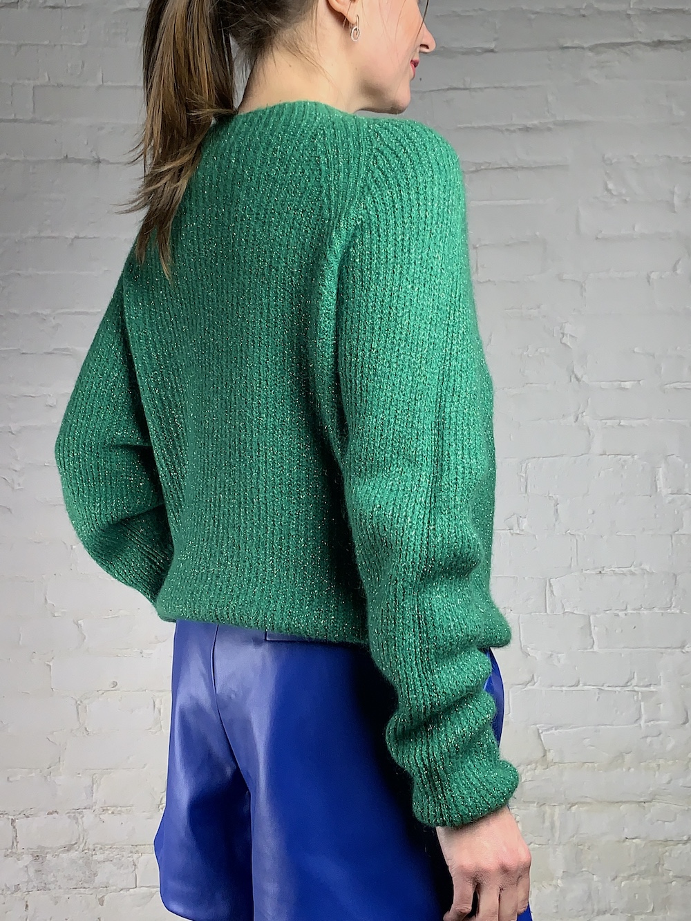 Зеленый свитер с люрексом Joleen
