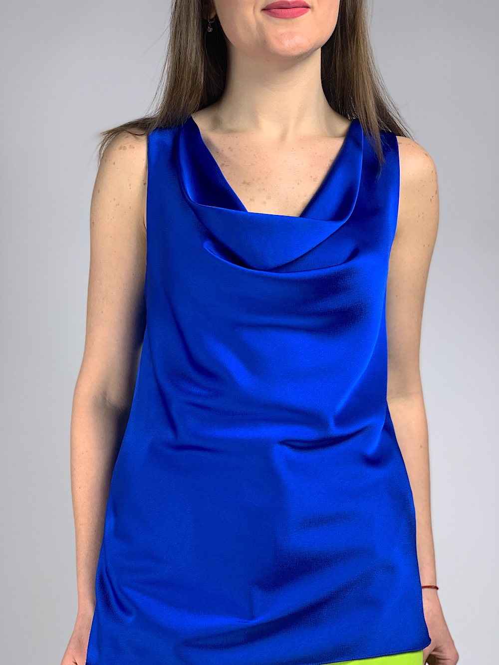Синя атласна блуза Joleen