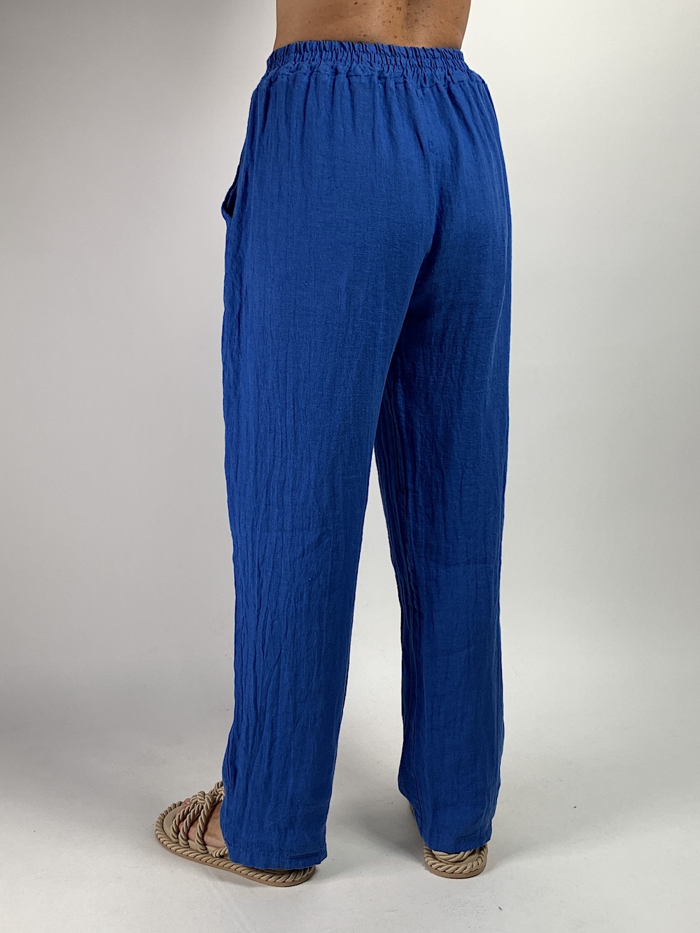 Сині електрик лляні брюки з кишенями Dixie